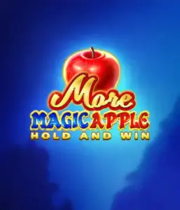 Enter the magical realm of the More Magic Apple slot game by 3 Oaks Gaming, highlighting a shimmering red apple on a vivid blue background. This image portrays the enchanting theme with a touch of mystery. Perfect for those enchanted by fairy-tale slots, the vibrant color scheme and enticing artwork make this slot stand out. 