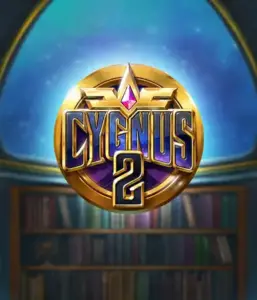 Discover the enchanting graphics of ELK Studios' Cygnus 2 Slot, highlighting a luxurious logo with a bright color scheme. Set against a mystical library setting, this graphic conjures the essence of mystical exploration. 